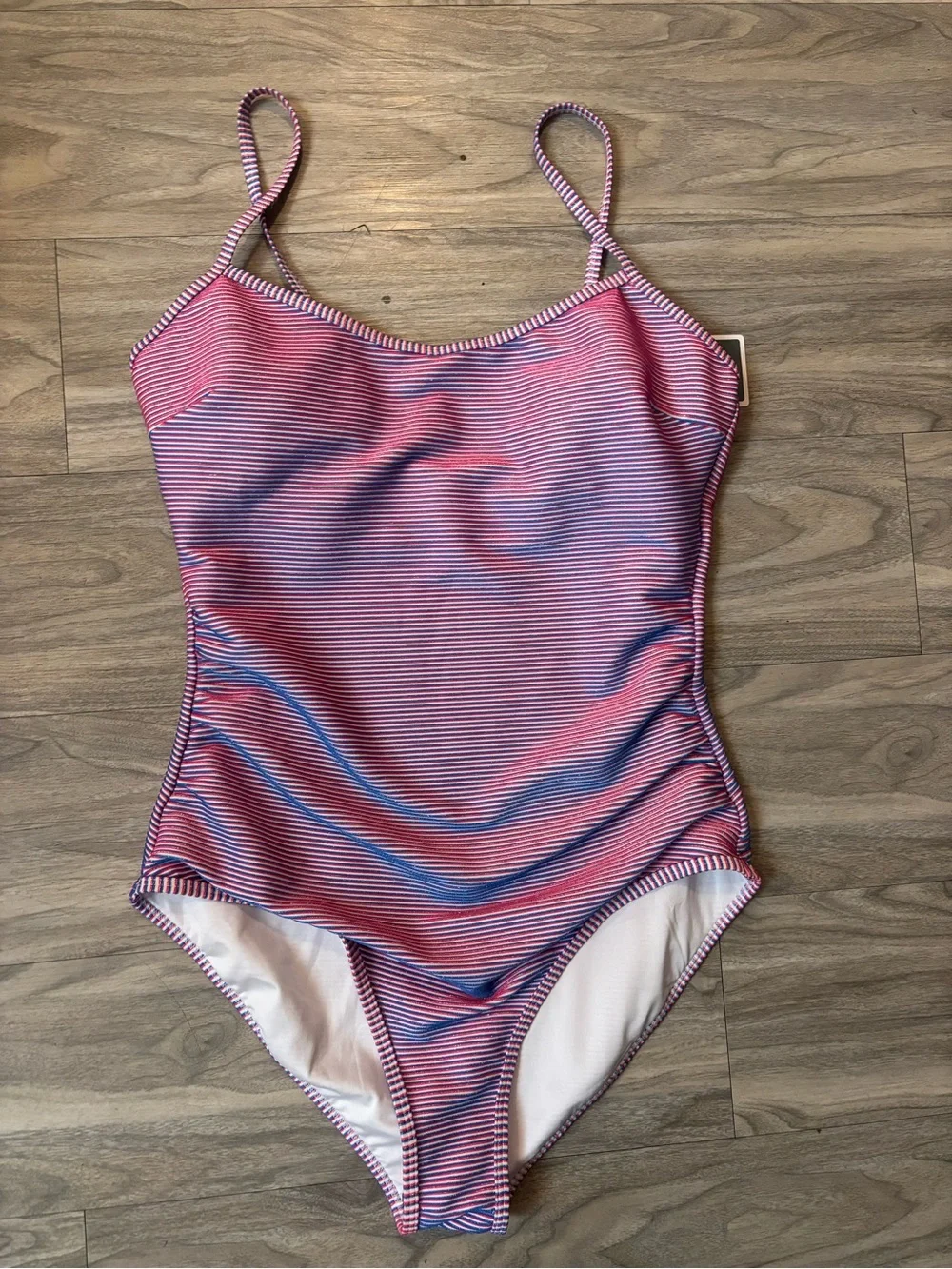 Striped Pink & Blue One-Piece Swimsuit